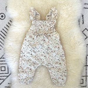 Zara Smocked and Ruffle Floral Romper 6-9 Months